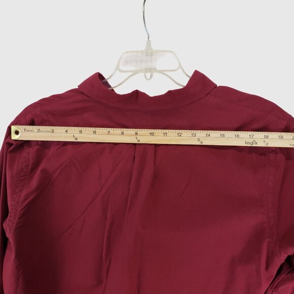 Ralph Lauren Mens Burgundy Long-Sleeve Button-Down Shirt Classic Fit L - Picture 7 of 9